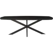 Natur24 eetkamertafel jesper danish oval black 210cm mangohout / gecoat staal