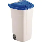 Rubbermaid Container met deksel 100 L blauw en beige