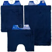Wicotex Wicotex-Badmatset-Badmat-Toiletmat-Bidetmat Zwart uni bruin