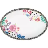 Melli mello - Nora - Serveerbord 30,5 cm - Porselein - Bloemenprint - Gouden Rand