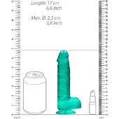 Realrock Shots - RealRock Realistische Dildo met Ballen - 15 cm turquoise