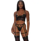 Forplay Blooming Beauty - Lingerie Set black S