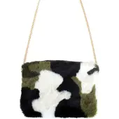 Scheepers Schouder tasje pluche camouflage (groen, zwart en wit)