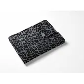 Linnick Flanel Fleece Deken Leopard - black/white - 140x200cm - Plaid