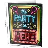 Paper Dreams Neon Raambord The Party Is Here (60x45cm)