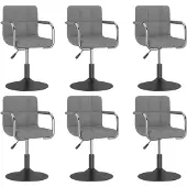 vidaXL Eetkamerstoelen draaibaar 6 st fluweel lichtgrijs