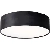 QAZQA Plafondlamp zwart 40 cm met gouden binnenkant - Drum