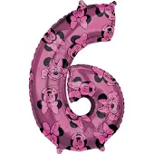 Amscan Folieballon Cijfer 6 Minnie Mouse Roze (66cm)