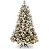 Molecule National Tree Company 31HPESB65 Snowy Bedford Cedar Leaves Cones - 198 cm