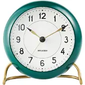 Arne Jacobsen Station Wekker Groen - Klokken Abs Green - 43677