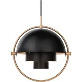 Gubi Multi-lite Hanglamp 36 Cm Messing / Zacht Zwart Zijdemat - Hanglampen Staal Black - 10014446