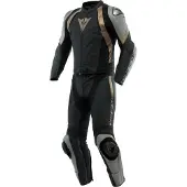 Dainese Avro 4, leren pak 2st. ,Mat-Zwart/Mat-Zwart/Wit ,104