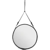 Gubi Adnet Circular Wandspiegel Black Leather | Ø70 cm