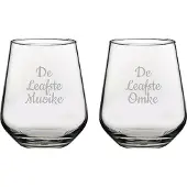 Pasabahce Gegraveerde Drinkglas 42,5cl De Leafste Muoike-De Leafste Omke
