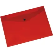 Q-CONNECT documentenmap, A4, transparante PP, drukknopsluiting, rood 12 stuks