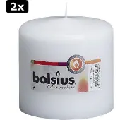 Bolsius 2x stompkaars in cello wit 100/100