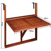 Casaria Balkontafel - FSC-Gecertificeerd Acaciahout Hangend – Bruin