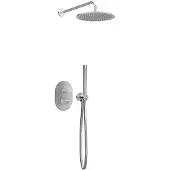 Guido Gusto Thermostatische Inbouw regendouche met wandarm 25cm douchekop chroom ovaal