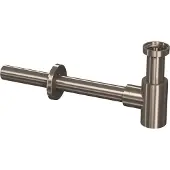 Ink Bekersifon laag model incl muurbuis en rozet brushed nickel