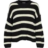 JDY Oversized trui 'JDYJusty' crème / zwart
