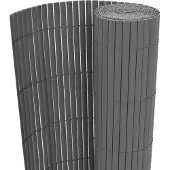 vidaXL Tuinafscheiding dubbelzijdig 150x500 cm PVC grijs