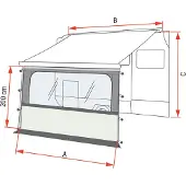Fiamma Blocker Pro Voorzetwand met groot raam 425