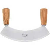 Triangle Soul Wiegemes - Halvemaan Design - Essenhouten Heft - RVS 23 cm
