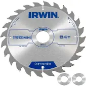 Irwin cirkelzaagblad T.C.T 190MM/24T - asgat 16MM