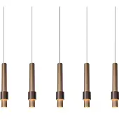 Lucide MARGARY - Hanglamp - LED Dimbaar - 5x4,2W 2700K - Koffie