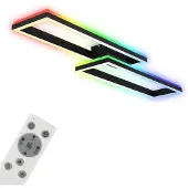 Briloner LED-plafondlamp Frame, dimbaar, zwart, Woon-/ Eetkamer, metaal, Modern, LED plafondlamp