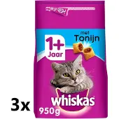 Whiskas 3x - 1+ Adult Tonijn - Kattenvoer Droogvoer - 800 g