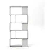 Hioshop Magda wandkast boekenkast met 5 legplanken, betondecor/wit.