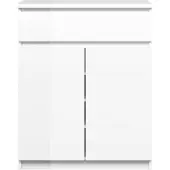 Ebuy24 Nada dressoir 2 deuren en 4 lades wit hoogglans.