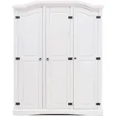 Ebuy24 Witte 3-deurs kledingkast New Mexico.