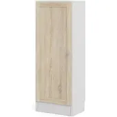 Hioshop Base wandkast 1 deur wit, eiken structuur decor.