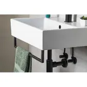 Sapho Hang handdoekhouder voor wastafel mat zwart 56cm
