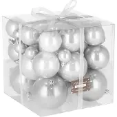 Springos Kerstballen 37 Stuks 3/8 cm Parelgrijs