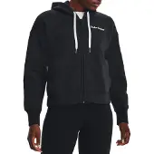 Under Armour Sweatshirt 'Essential Fleece Script FZ Hoodie' zwart