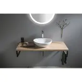 Aqualine Vega wastafelplank 103.5x45cm eiken