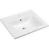 Aqualine Zuno keramische wastafel 55cm wit