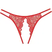 Allure Lingerie Adore Lovestruck Slip met open Kruis - Rood