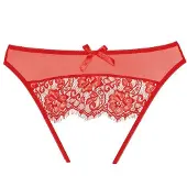 Allure Lingerie Adore Exposé Panty Open Kruis - Rood