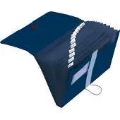 Herlitz Waaiermap, A4, gerecycleerde PP-folie, 12 waaiers + vakje voor visitekaartjes, donkerblauw