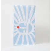 Sunnylife - Beach Strandlaken Microvezel Sunface 175 x 90cm - Polyester - Blauw