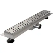 Brauer Douchegoot met standaard rooster en flens 7x60cm RVS geborsteld