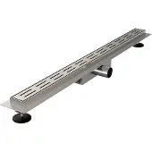 Brauer Small douchegoot 80cm met standaard rooster en flens RVS geborsteld