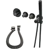 Brauer Gunmetal Carving inbouw badkraan met badvulcombinatie en staafhanddouche gunmetal geborsteld PVD