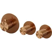 Brauer Copper Carving inbouwthermostaat en 2 stopkranen met in- en afbouwdelen koper geborsteld PVD