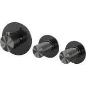 Brauer Gunmetal Carving inbouwthermostaat en 2 stopkranen gunmetal geborsteld PVD