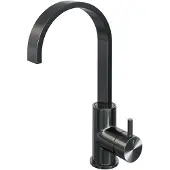 Brauer Wastafelmengkraan gunmetal edition coldstart opbouw hoog plat gebogen korte ronde hendel geborsteld gunmetal pvd